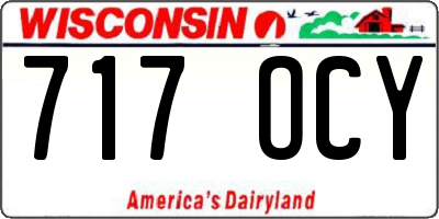 WI license plate 717OCY