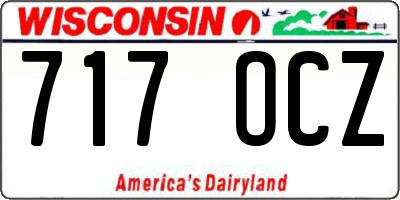 WI license plate 717OCZ