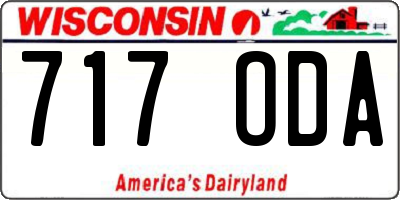 WI license plate 717ODA