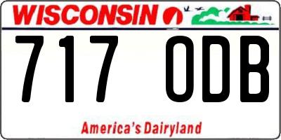 WI license plate 717ODB
