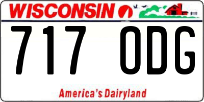 WI license plate 717ODG
