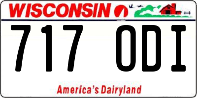 WI license plate 717ODI