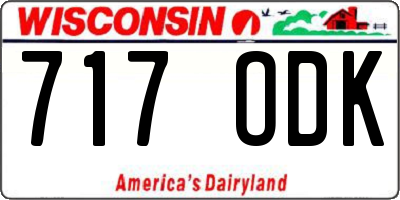 WI license plate 717ODK