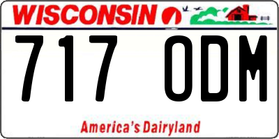 WI license plate 717ODM