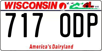 WI license plate 717ODP