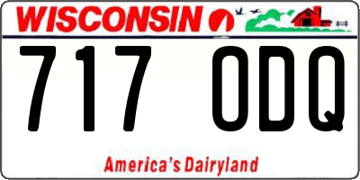 WI license plate 717ODQ