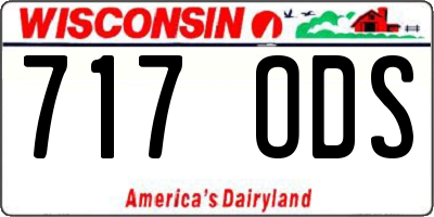WI license plate 717ODS