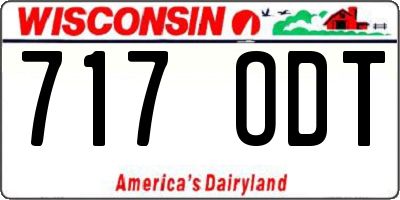 WI license plate 717ODT