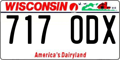 WI license plate 717ODX