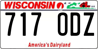 WI license plate 717ODZ