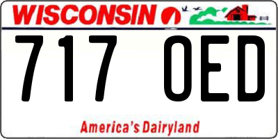 WI license plate 717OED