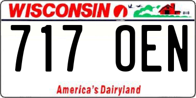 WI license plate 717OEN