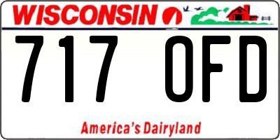 WI license plate 717OFD