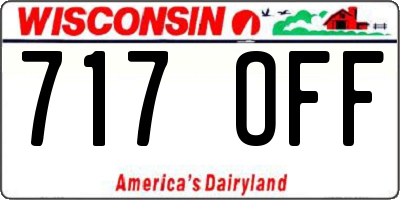 WI license plate 717OFF
