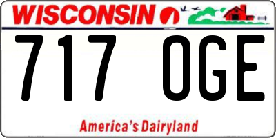 WI license plate 717OGE