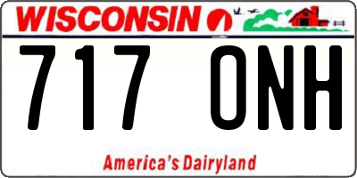 WI license plate 717ONH