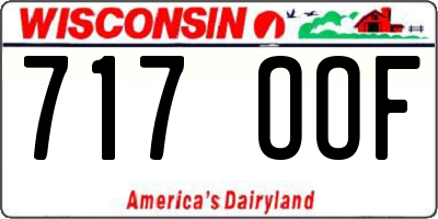 WI license plate 717OOF