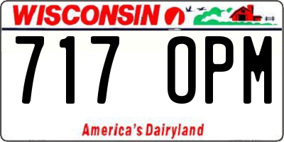 WI license plate 717OPM