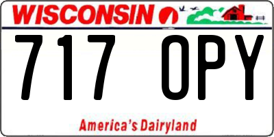 WI license plate 717OPY