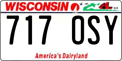 WI license plate 717OSY