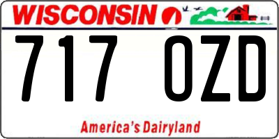 WI license plate 717OZD