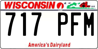 WI license plate 717PFM