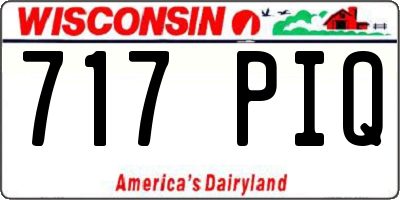WI license plate 717PIQ