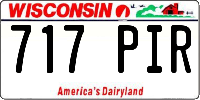 WI license plate 717PIR