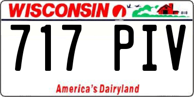 WI license plate 717PIV