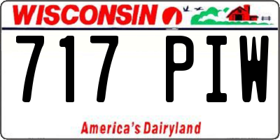 WI license plate 717PIW