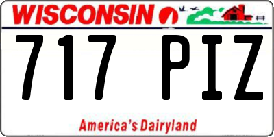 WI license plate 717PIZ
