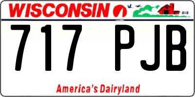 WI license plate 717PJB