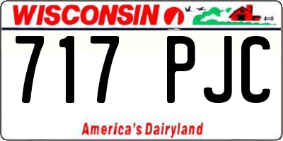 WI license plate 717PJC