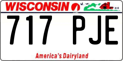 WI license plate 717PJE