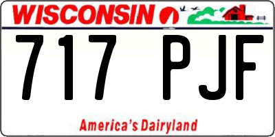WI license plate 717PJF