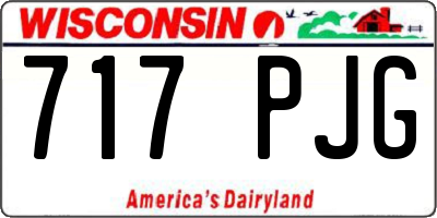 WI license plate 717PJG