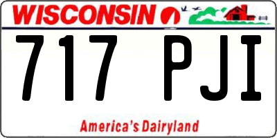 WI license plate 717PJI