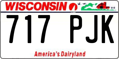 WI license plate 717PJK