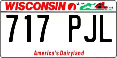 WI license plate 717PJL