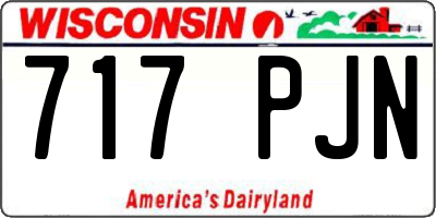 WI license plate 717PJN