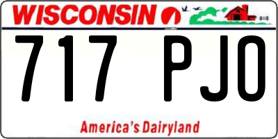 WI license plate 717PJO