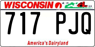 WI license plate 717PJQ