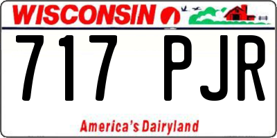 WI license plate 717PJR