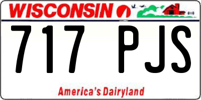 WI license plate 717PJS