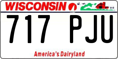 WI license plate 717PJU