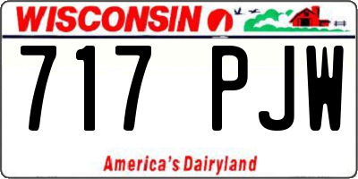 WI license plate 717PJW