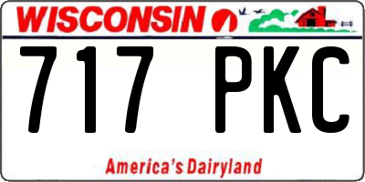 WI license plate 717PKC