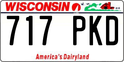 WI license plate 717PKD