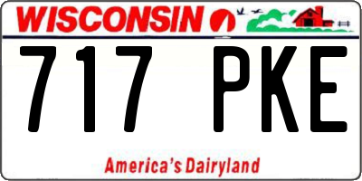WI license plate 717PKE