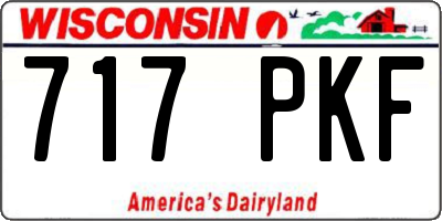 WI license plate 717PKF